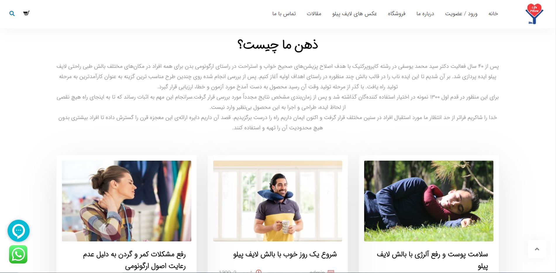 طراحی سایت فروشگاهی لایف پیلو — تصویر ۴